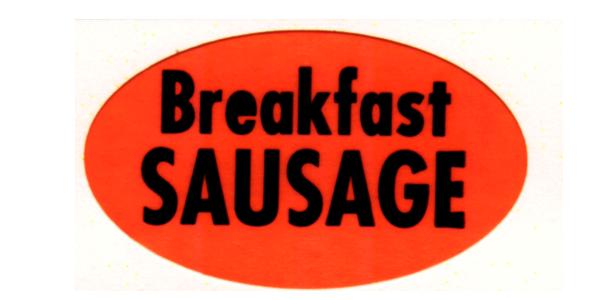 Orange Breakfast Sausage Labels